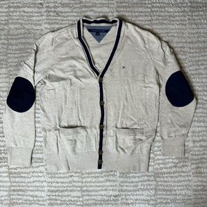 Tommy Hilfiger Cardigan, Cream/Navy, Size L
